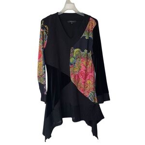 Calessa Patchwork asymmetrical whimsigoth tunic M